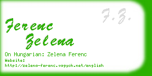 ferenc zelena business card